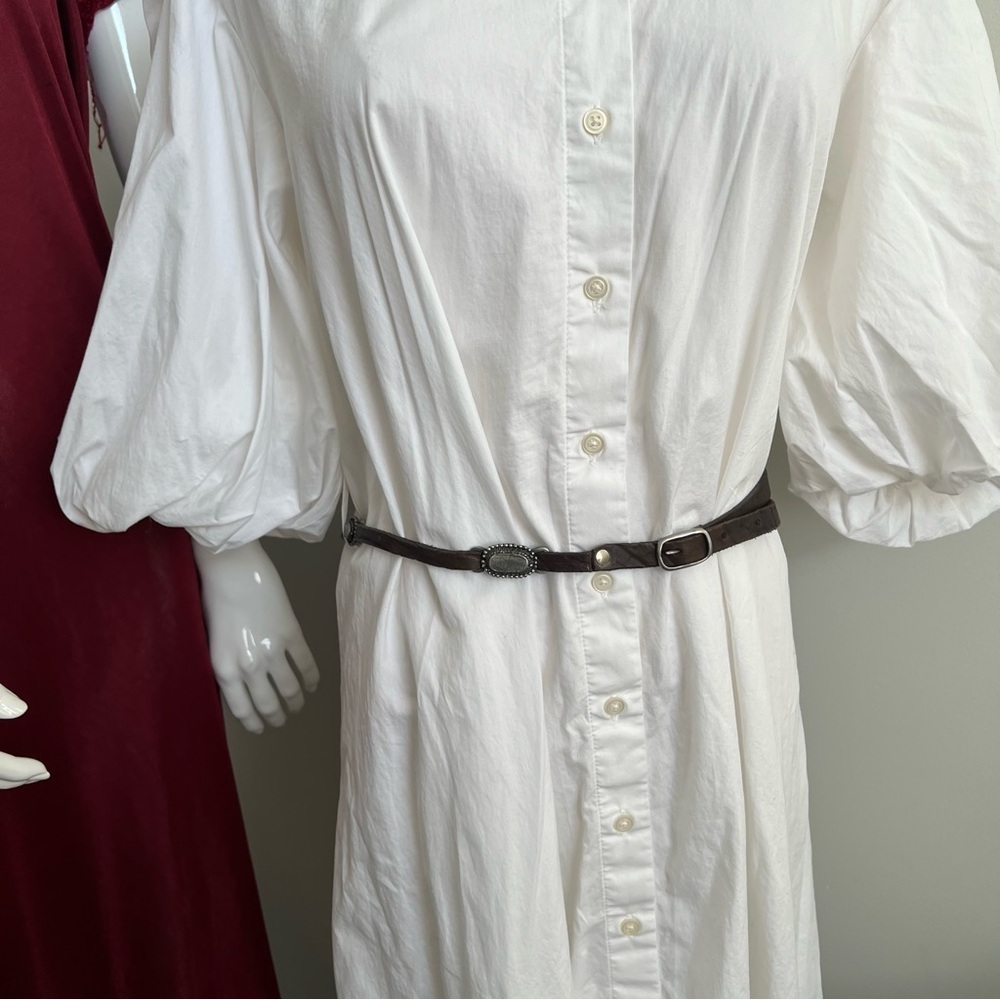 Banana Republic White Cotton Button-Front Midi Dress – Made in Turkey M - Picture 9 of 10